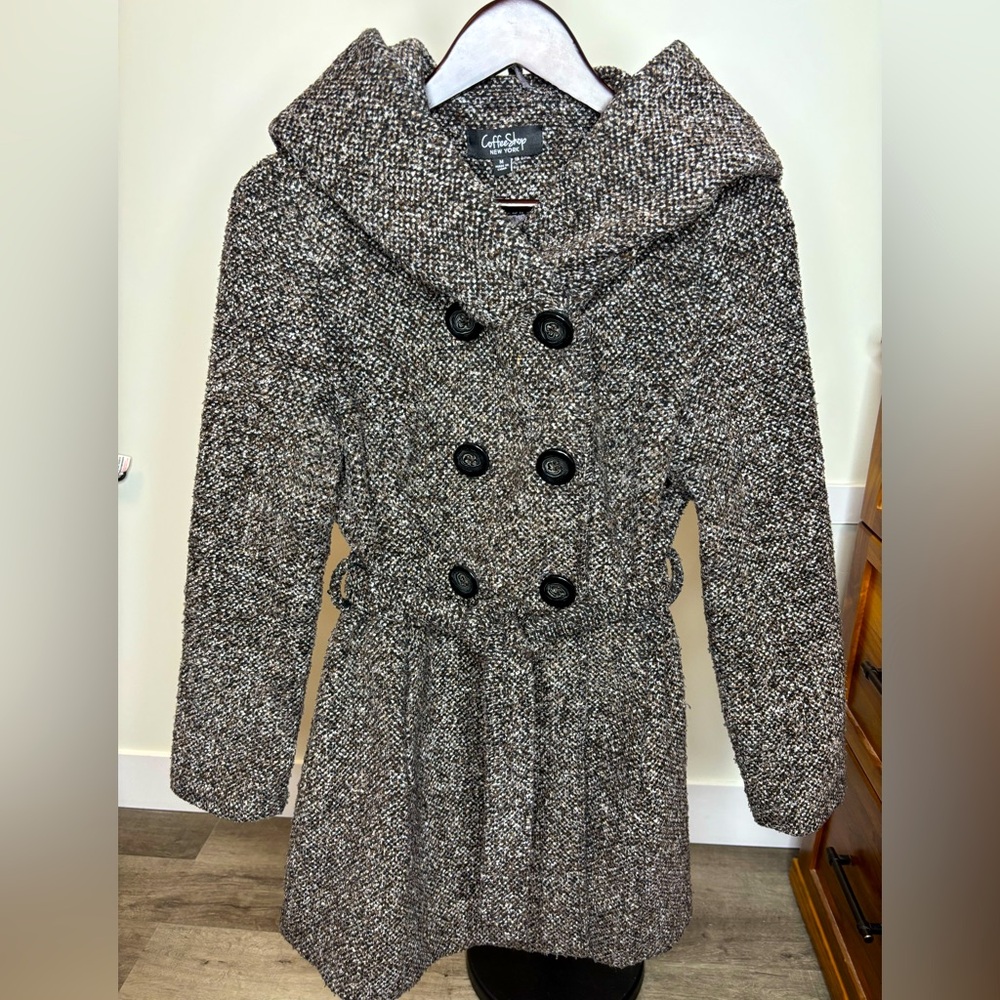 Black and Brown Tweed Coat